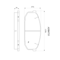 Тормозные колодки дисковые, комплект ALLIED NIPPON ADB0755 1441280097 S7 ZM0F