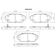 Тормозные колодки дисковые, комплект ALLIED NIPPON 6 LXVTJ ADB32242 1441280101