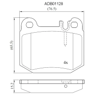 Тормозные колодки дисковые, комплект ALLIED NIPPON 8 B4XY 1441280200 ADB01128