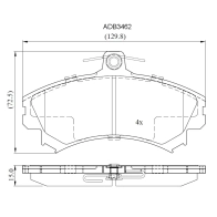 Тормозные колодки дисковые, комплект ALLIED NIPPON E 5S42K 1420938087 ADB3462