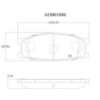 Тормозные колодки дисковые, комплект ALLIED NIPPON 6N2X M 1441280259 ADB01086