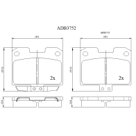 Тормозные колодки дисковые, комплект ALLIED NIPPON L235 B2 1441280267 ADB3752