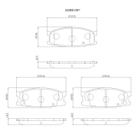 Тормозные колодки дисковые, комплект ALLIED NIPPON 1441280268 8AC7DN A ADB01087