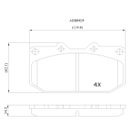 Тормозные колодки дисковые, комплект ALLIED NIPPON ADB0829 G0TJ 1S 1441280318