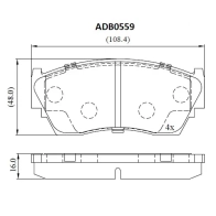 Тормозные колодки дисковые, комплект ALLIED NIPPON ADB0559 SAS CKK9 1441280323