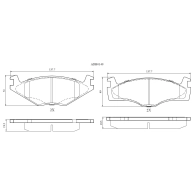Тормозные колодки дисковые, комплект ALLIED NIPPON BZU H8X2 1441280340 ADB0149