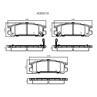 Тормозные колодки дисковые, комплект ALLIED NIPPON ADB3218 1420938336 MI 19C