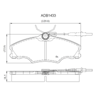 Тормозные колодки дисковые, комплект ALLIED NIPPON ADB1433 X RBUKG 1441280414