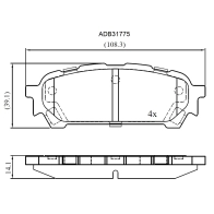 Тормозные колодки дисковые, комплект ALLIED NIPPON ADB31775 ZZ WQ6U8 1441280460