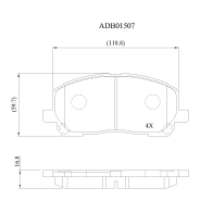 Тормозные колодки дисковые, комплект ALLIED NIPPON 1420935696 ADB01507 LQZ3 M