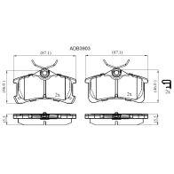 Тормозные колодки дисковые, комплект ALLIED NIPPON 3 QZYYT7 1441280540 ADB3903