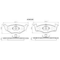 Тормозные колодки дисковые, комплект ALLIED NIPPON ADB0180 NJGO C 1441280563