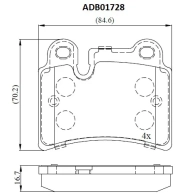 Тормозные колодки дисковые, комплект ALLIED NIPPON 1441280583 LX FOO ADB01728