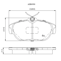 Тормозные колодки дисковые, комплект ALLIED NIPPON 3X 38SO6 1441280592 ADB0590