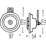 Звуковой сигнал HELLA 3al002952011 OH1F7PR 18930 E1 20011 - Изображение 2