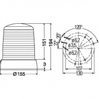Проблесковый маячок HELLA E1 1241 2rl008064007 15826 AD3V7 - Изображение 2