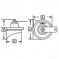 Звуковой сигнал HELLA 3FH 007 728-831 18998 E1 000233 TE 16 - Изображение 2