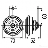 Звуковой сигнал HELLA 18957 E9 006053 3AL 922 196-011 S 70 - Изображение 2