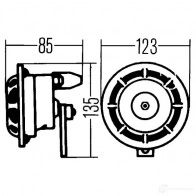 Звуковой сигнал HELLA 030022 3AG 003 399-101 18928 B 133 - Изображение 3