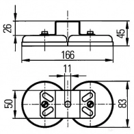 Основа рабочего освещения HELLA 1W8F2H 43100 08 3122 8hg004806001 - Изображение 2