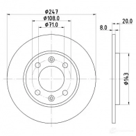Тормозной диск HELLA 5 2509 30748 8DD 355 101-811 INXMLT - Изображение 4