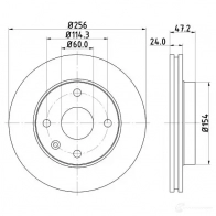 Тормозной диск HELLA 5433 5 0546I 8DD 355 111-351 Chevrolet Rezzo 1 (U100) 2005 – 2012