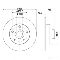 Тормозной диск HELLA JRCBA5 Volkswagen Golf 3 (1H1) Хэтчбек 2.8 VR6 163 л.с. 1995 – 1997 53 912 8DD 355 102-751