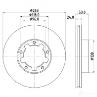 Тормозной диск HELLA 5474 6PRO 8DD 355 115-221 XV1Y19H 32086