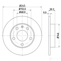 Тормозной диск HELLA 8DD 355 107-541 TDNG8 Audi A4 (B6) 2 Седан 2.0 130 л.с. 2000 – 2004 5 0311PRO