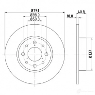 Тормозной диск HELLA 8DD 355 116-441 0SIMBL 5 5023PRO 32206 - Изображение 1