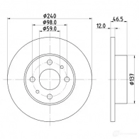 Тормозной диск HELLA 8DD 355 101-131 RBZF12 30680 5 0908 - Изображение 4