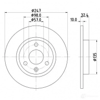 Тормозной диск HELLA 30944 506 12 8DD 355 103-771 MPWGX - Изображение 1