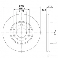 Тормозной диск HELLA 8DD 355 108-161 50 353 FW6YAKN 31383 - Изображение 4