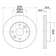 Тормозной диск HELLA 558 82PRO MC84NI 8DD 355 125-531 1424983039