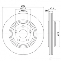 Тормозной диск HELLA 8DD 355 125-141 FJ9OJ 55820 PRO Jeep Grand Cherokee (WK, WK2) 4 Внедорожник 3.0 4x4 238 л.с. 2014 – 2025