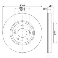 Тормозной диск HELLA ESJHO 32537 8dd355120201 55278P RO - Изображение 2