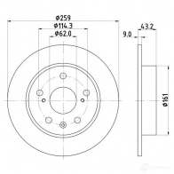 Тормозной диск HELLA 5568 4PRO Suzuki Vitara DYPMZ68 8DD 355 120-531