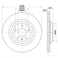 Тормозной диск HELLA Audi A6 (C6) 3 Седан 5.2 S6 Quattro 435 л.с. 2006 – 2011 5432 6PRO F1ADP7 8DD 355 111-201