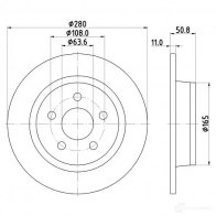 Тормозной диск HELLA 1437484866 8DD 355 133-741 C66 8I6D