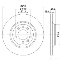 Тормозной диск HELLA 542 96PRO 31646 8DD 355 110-801 B1AD6X