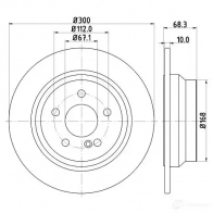 Тормозной диск HELLA 8DD 355 108-841 54 154PRO 4MIFG Mercedes E-Class (S212) 4 Универсал 2.1 E 220 BlueTEC 4 matic (2111) 170 л.с. 2014 – 2025