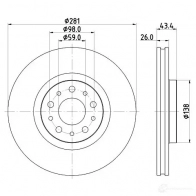 Тормозной диск HELLA B XFOVQJ 8DD 355 132-131 1437483456