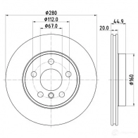 Тормозной диск HELLA 8DD 355 132-541 Bmw I3 (I01) 1 Хэтчбек 0.6 s Range Extender 184 л.с. 2017 – 2025 PH M5OC