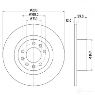 Тормозной диск HELLA URYC4 G 1437482618 8DD 355 132-841 - Изображение 4