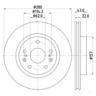 Тормозной диск HELLA 32566 9DD8L 5 5683PRO 8DD 355 120-521