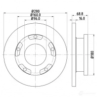 Тормозной диск HELLA 2ZB2CH 8DD 355 113-811 5459 1 Ford Transit 7 (FD) Автобус 2.2 TDCi 115 л.с. 2008 – 2014