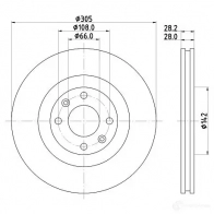 Тормозной диск HELLA UVE55 50258P RO 31220 8DD 355 106-531 - Изображение 4