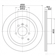 Тормозной диск HELLA 8DD 355 118-781 VR90NU Land Rover Discovery 4 (L319) Внедорожник 3.0 TD 4x4 211 л.с. 2010 – 2025 54477PR O