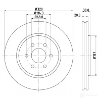 Тормозной диск HELLA FTF0ZL6 54 644PRO 8DD 355 119-001 Nissan Navara (D40) 2 Пикап 2.5 dCi 144 л.с. 2005 – 2025