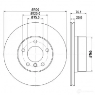 Тормозной диск HELLA 8DD 355 120-901 9CKL7T 549 95PRO 32603 - Изображение 4